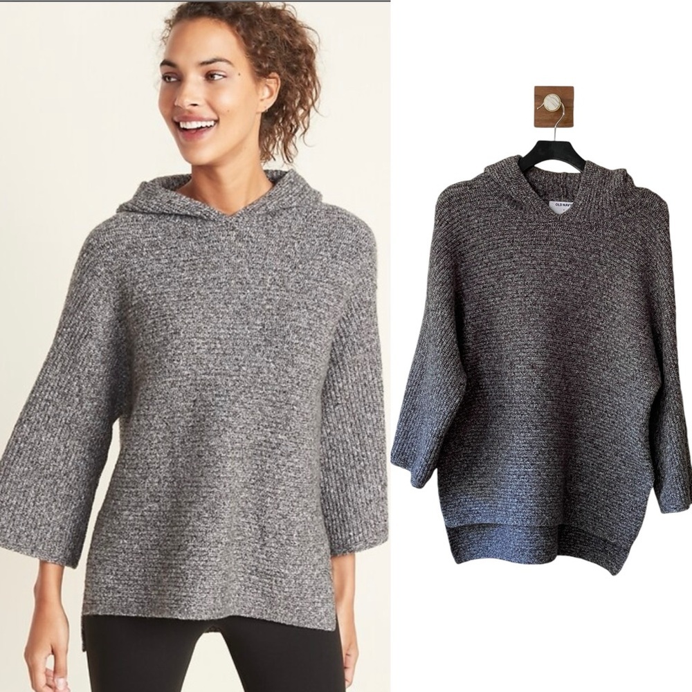 Old Navy Shaker-Stitch Pullover Hoodie Cotton-Blend Sweater